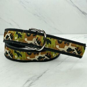 Up Country Camo Camouflage D Ring Belt Size XS Green Brown Black